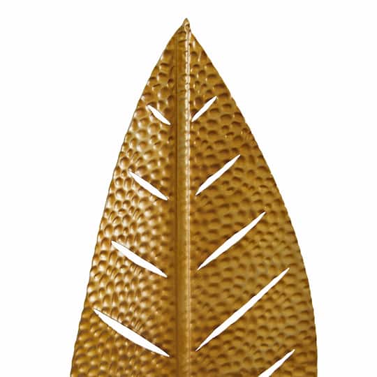 Gold Metal Contemporary Leaf Sculpture Set